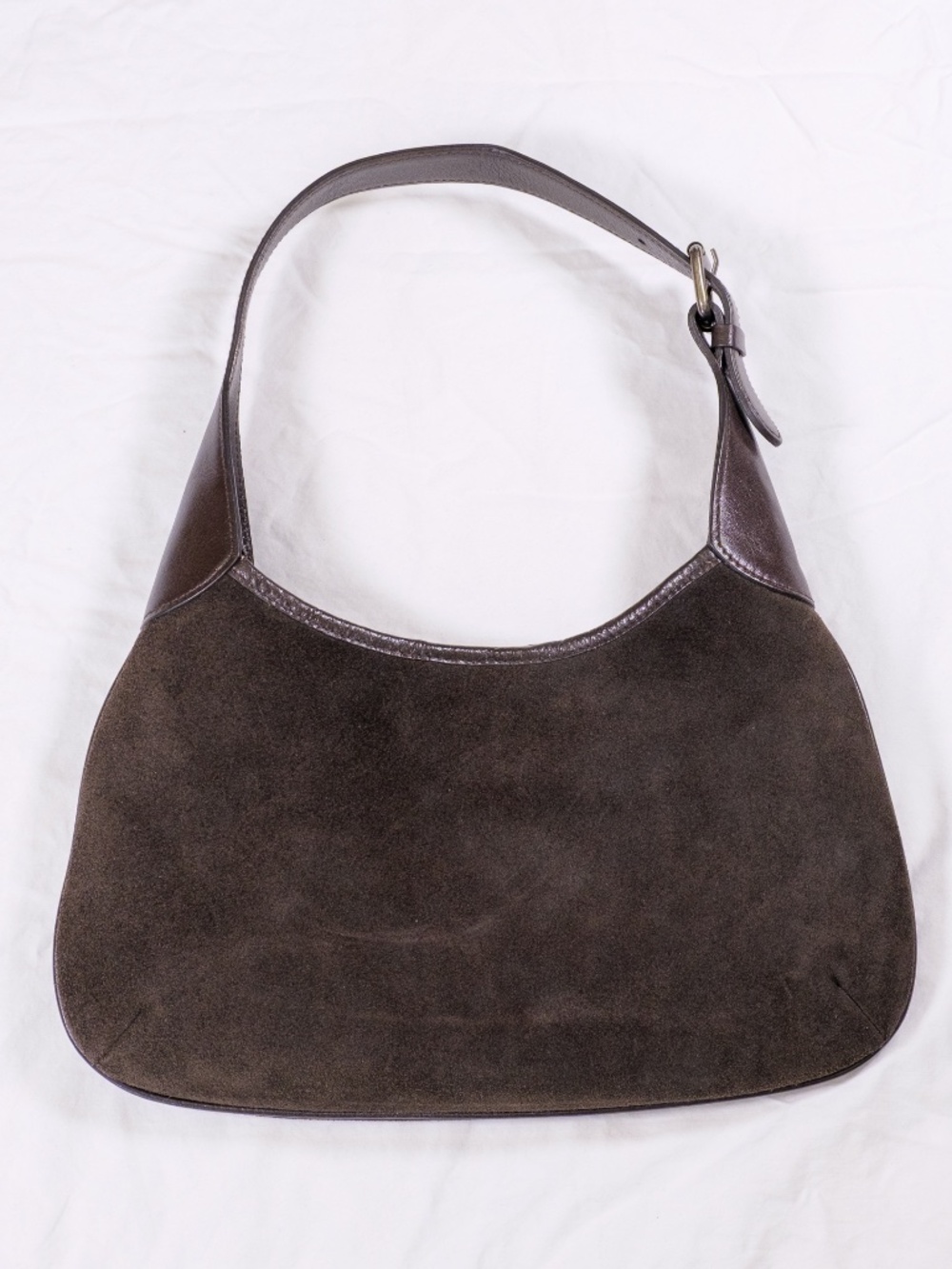 Banana Republic Dark Brown Suede Shoulder Hobo Bag Purse - Picture 4 of 11